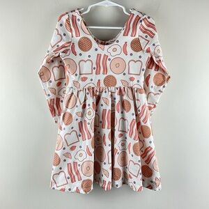 Charming Breakfast Print Kids Dress